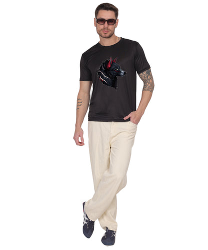 Men's Trendy Fashion T-Shirt – Unique Graphic Print, Round Neck, Casual Half Sleeve Tee