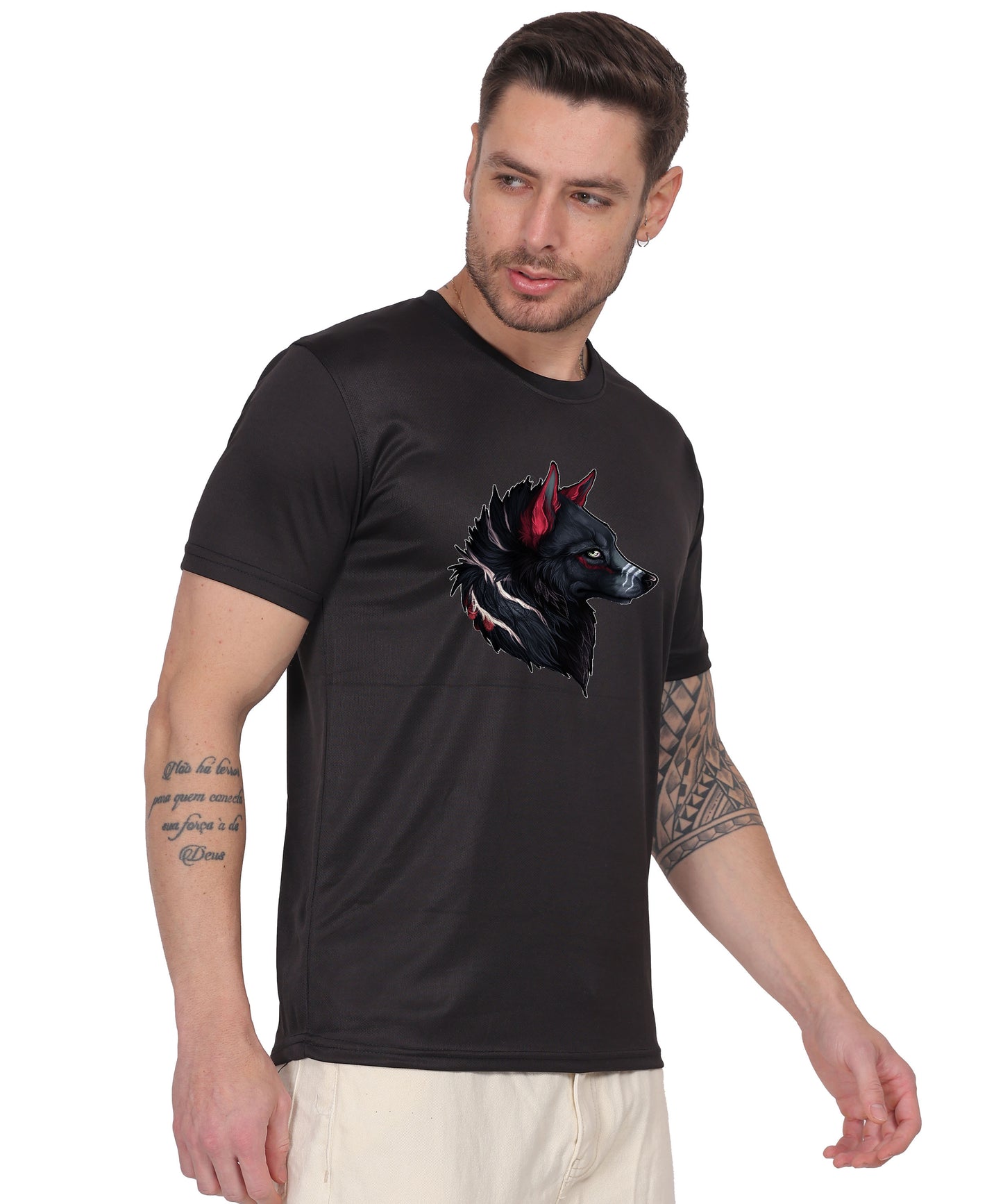 Men's Trendy Fashion T-Shirt – Unique Graphic Print, Round Neck, Casual Half Sleeve Tee