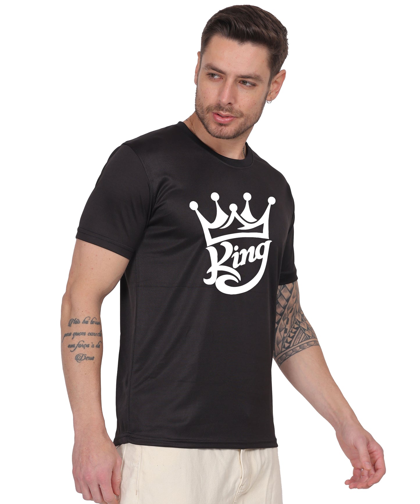 Casual Fashion T-Shirt for Men – Trendy Half Sleeve, Unique Printed Design
